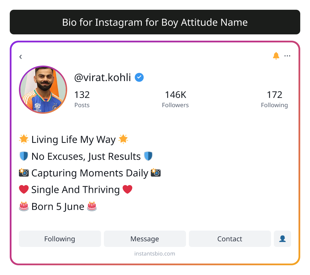 Bio for Instagram for Boy Attitude Name