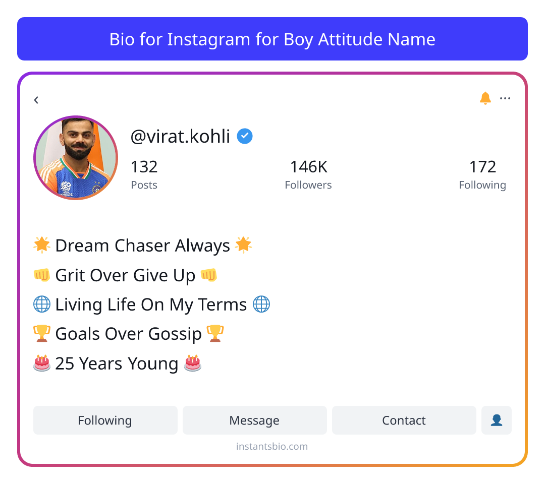 Bio for Instagram for Boy Attitude Name