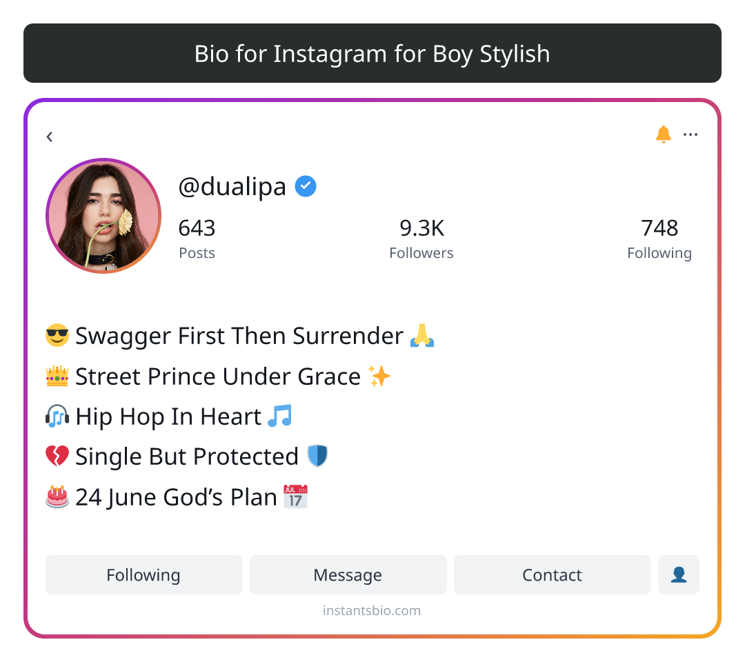 Bio for Instagram for Boy Stylish - instagram bio for girls