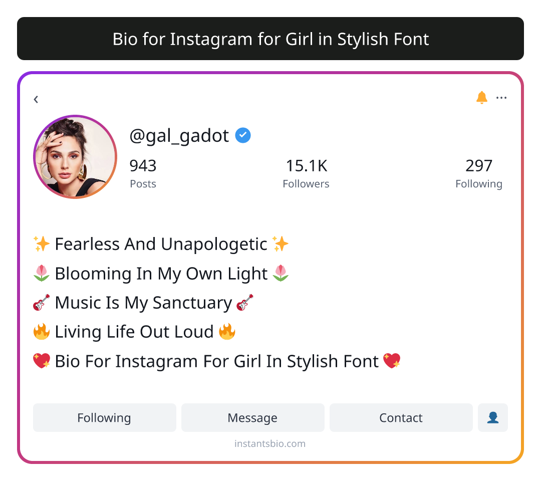 Bio for Instagram for Girl in Stylish Font - bio instagram