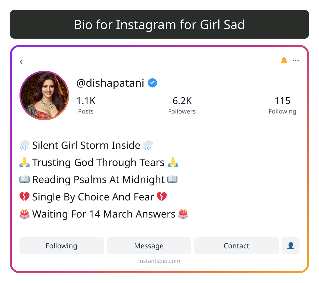 Bio for Instagram for Girl Sad