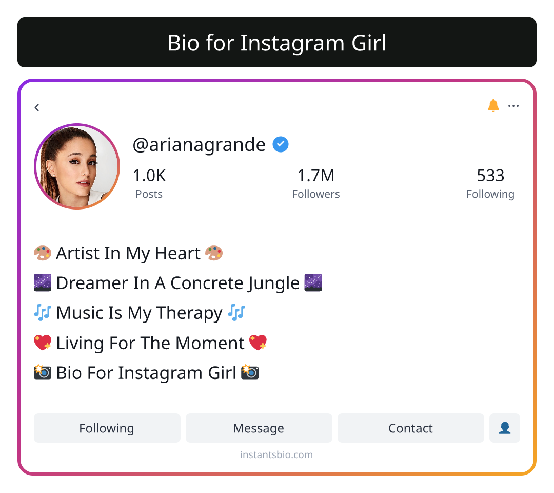 Bio for Instagram Girl