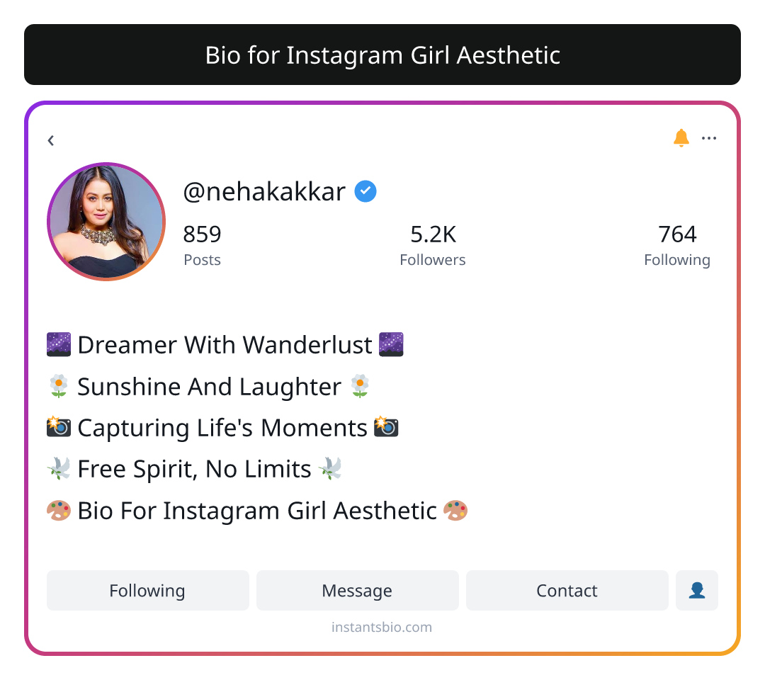 Bio for Instagram Girl Aesthetic