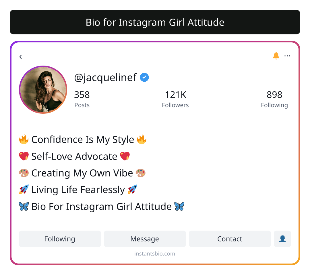 Bio for Instagram Girl Attitude