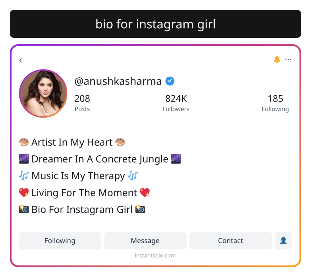 bio for instagram girl