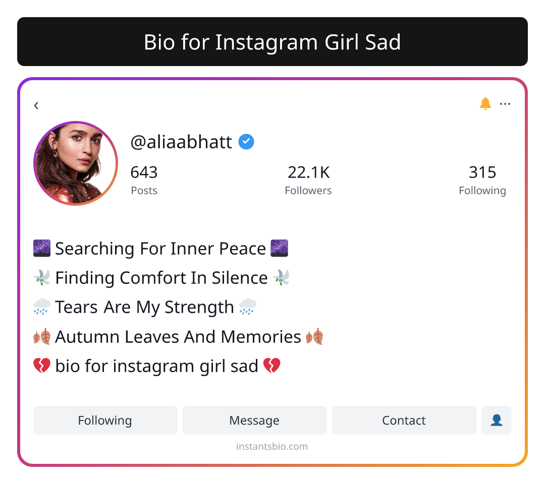 Bio for Instagram Girl Sad
