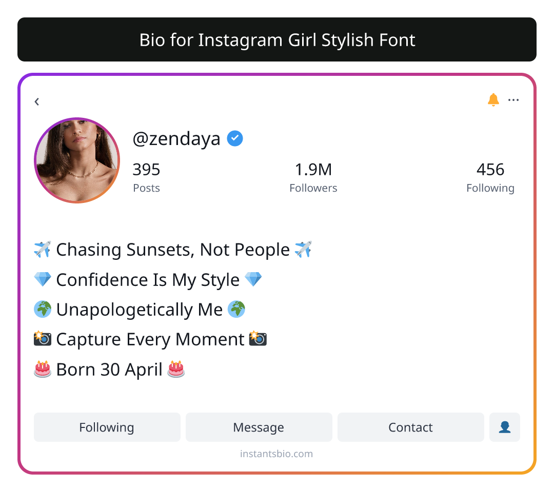 Bio for Instagram Girl Stylish Font