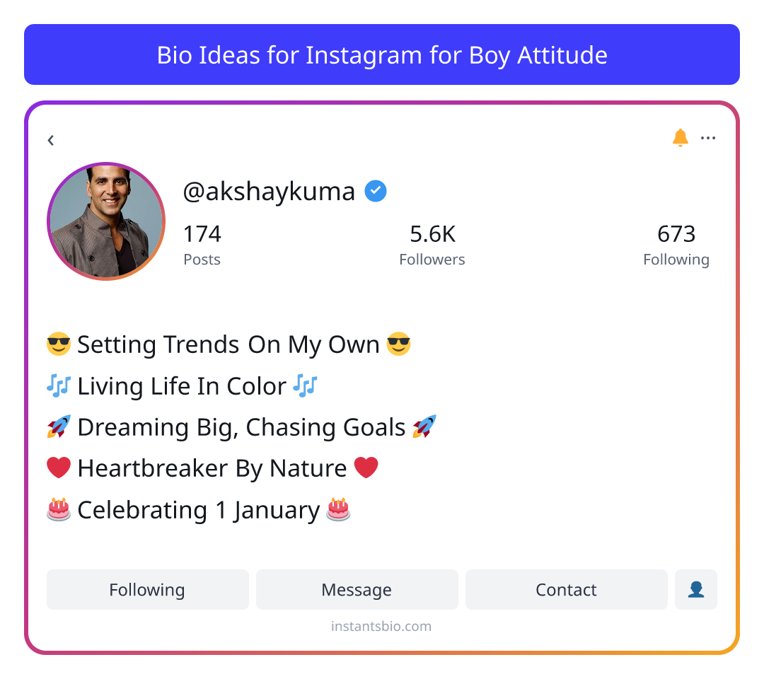 Bio Ideas for Instagram for Boy Attitude - bio for instagram for boy attitude