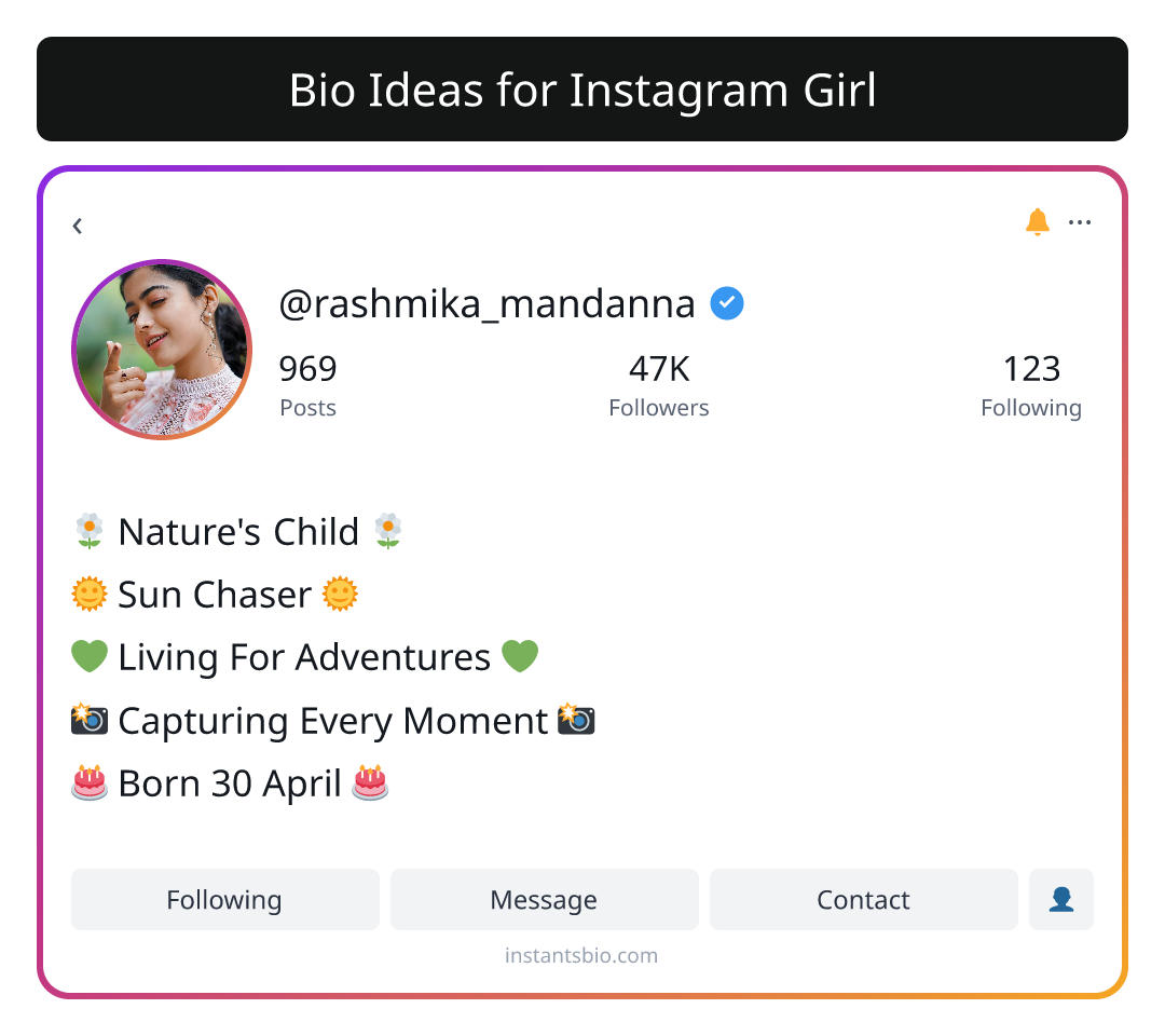 Bio Ideas for Instagram Girl - bio for instagram girl