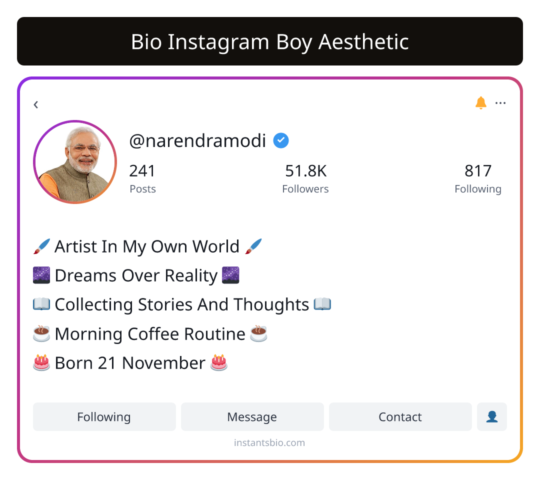 Bio Instagram Boy Aesthetic