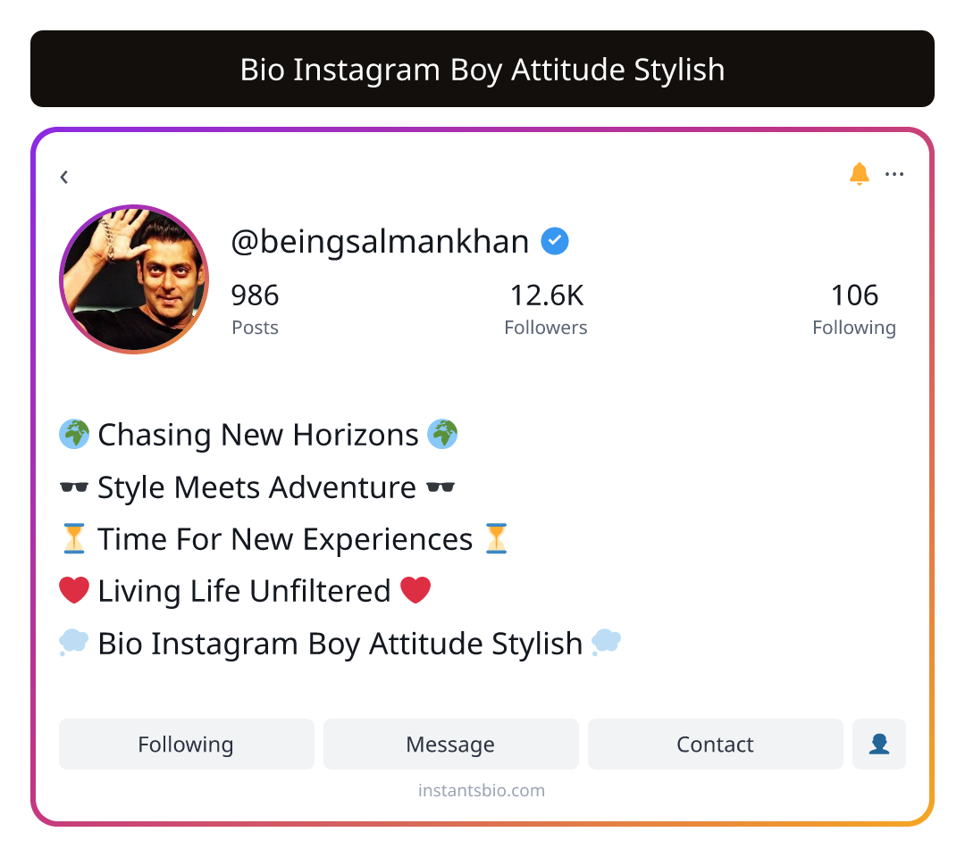 Bio Instagram Boy Attitude Stylish