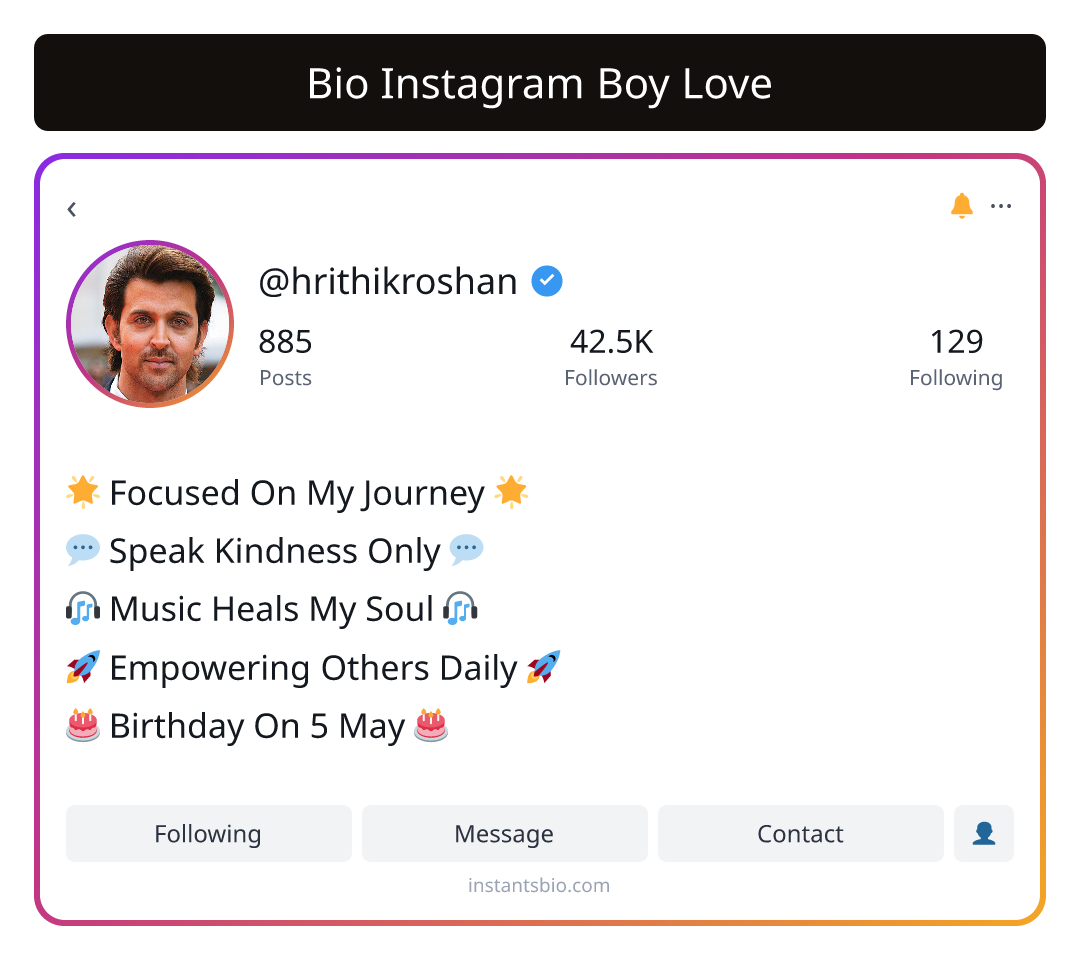 Bio Instagram Boy Love