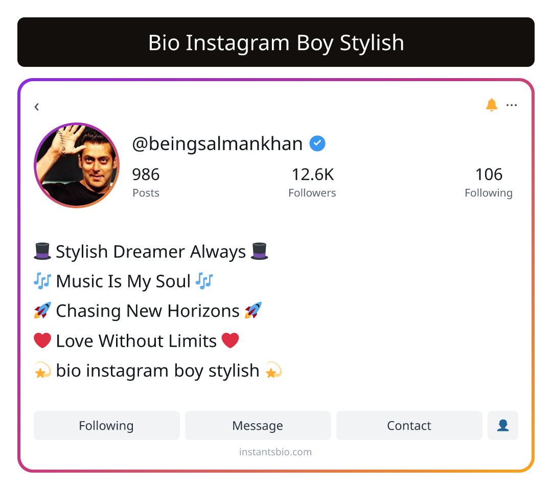 Bio Instagram Boy Stylish
