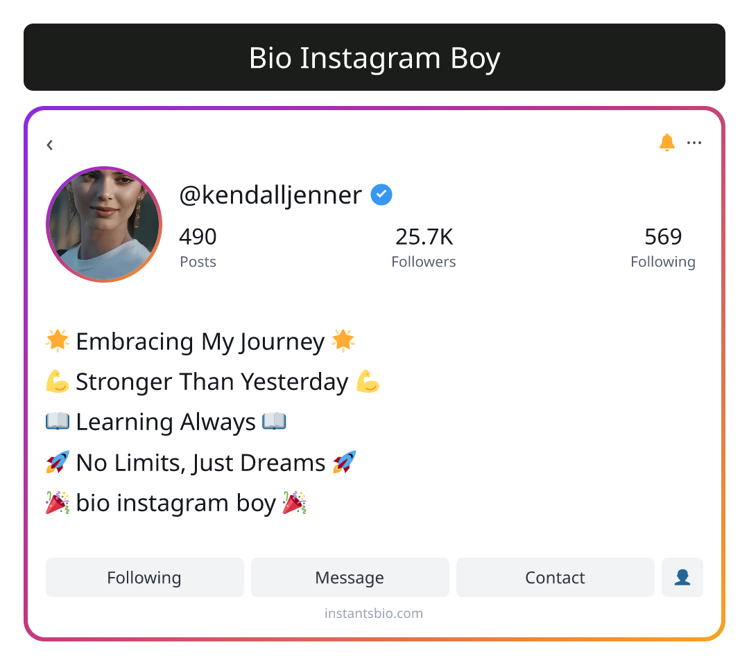 Bio Instagram Boy