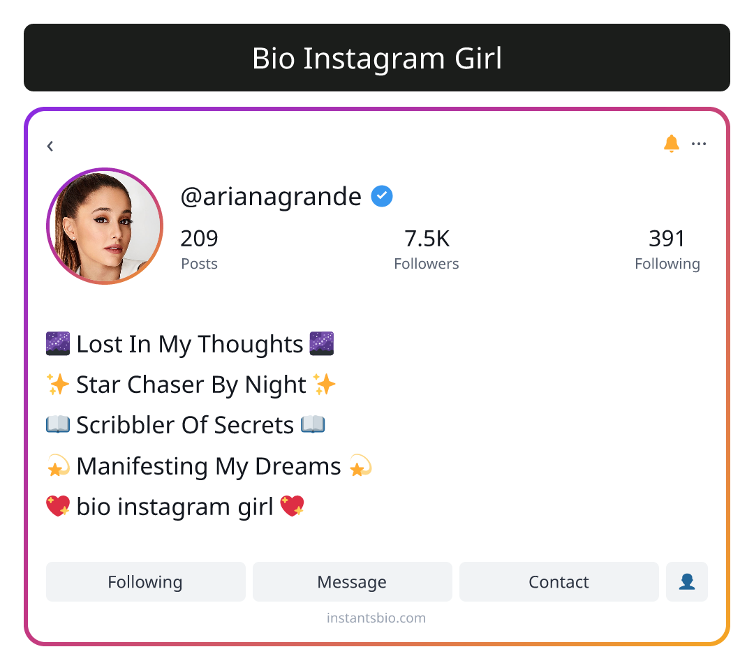 Bio Instagram Girl