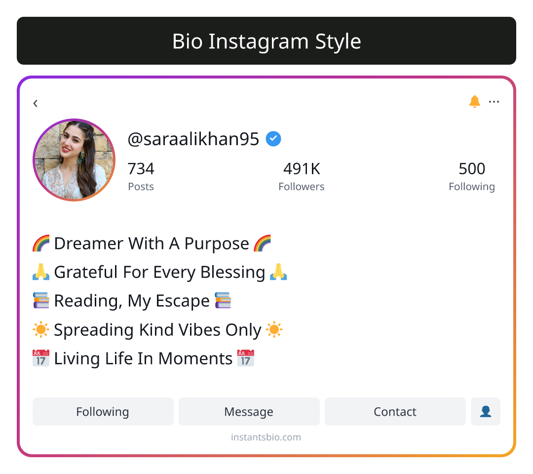 Bio Instagram Style