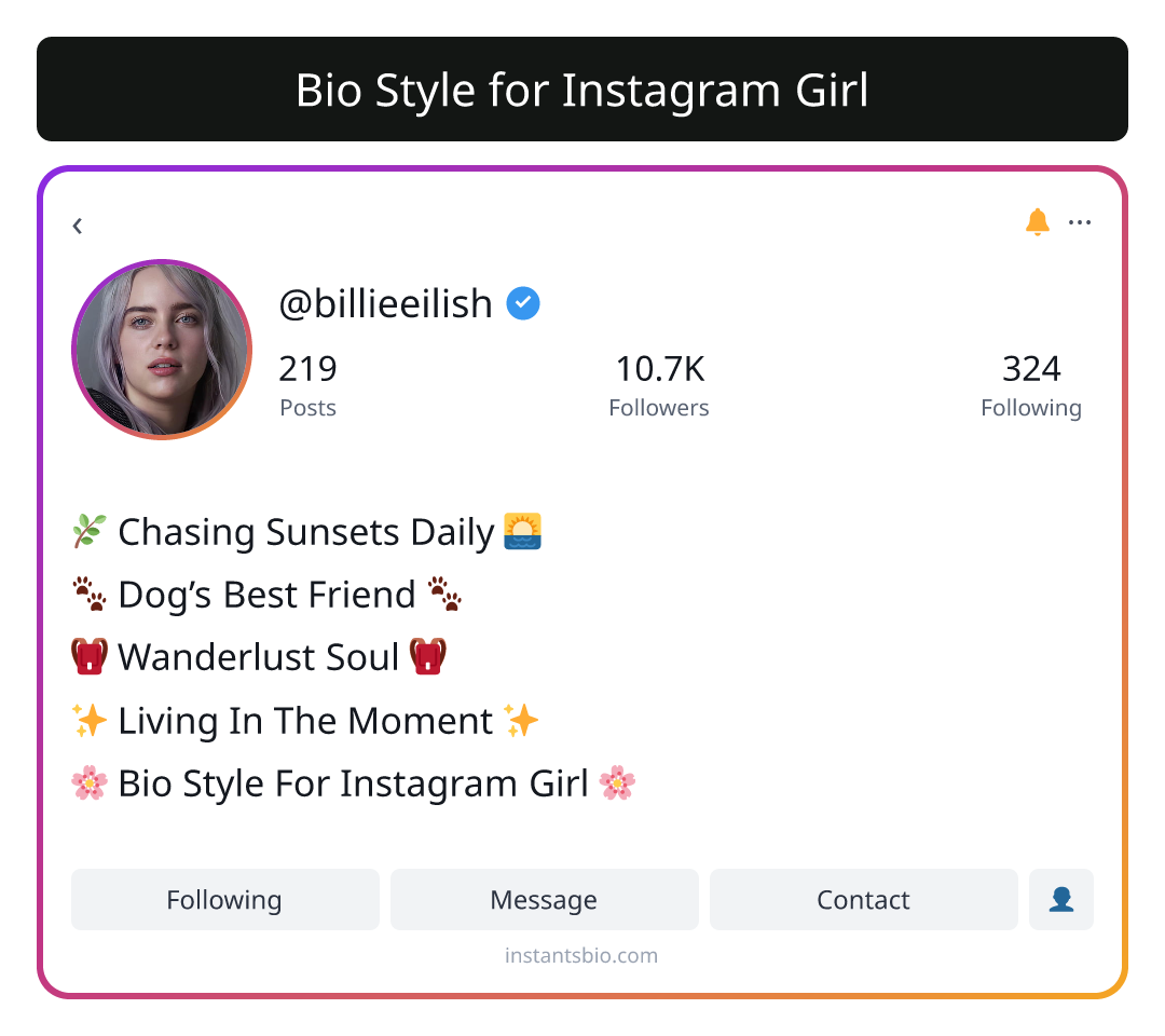 Bio Style for Instagram Girl - bio for instagram girl