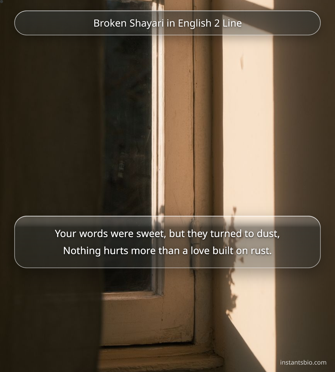 Broken Shayari in English 2 Line