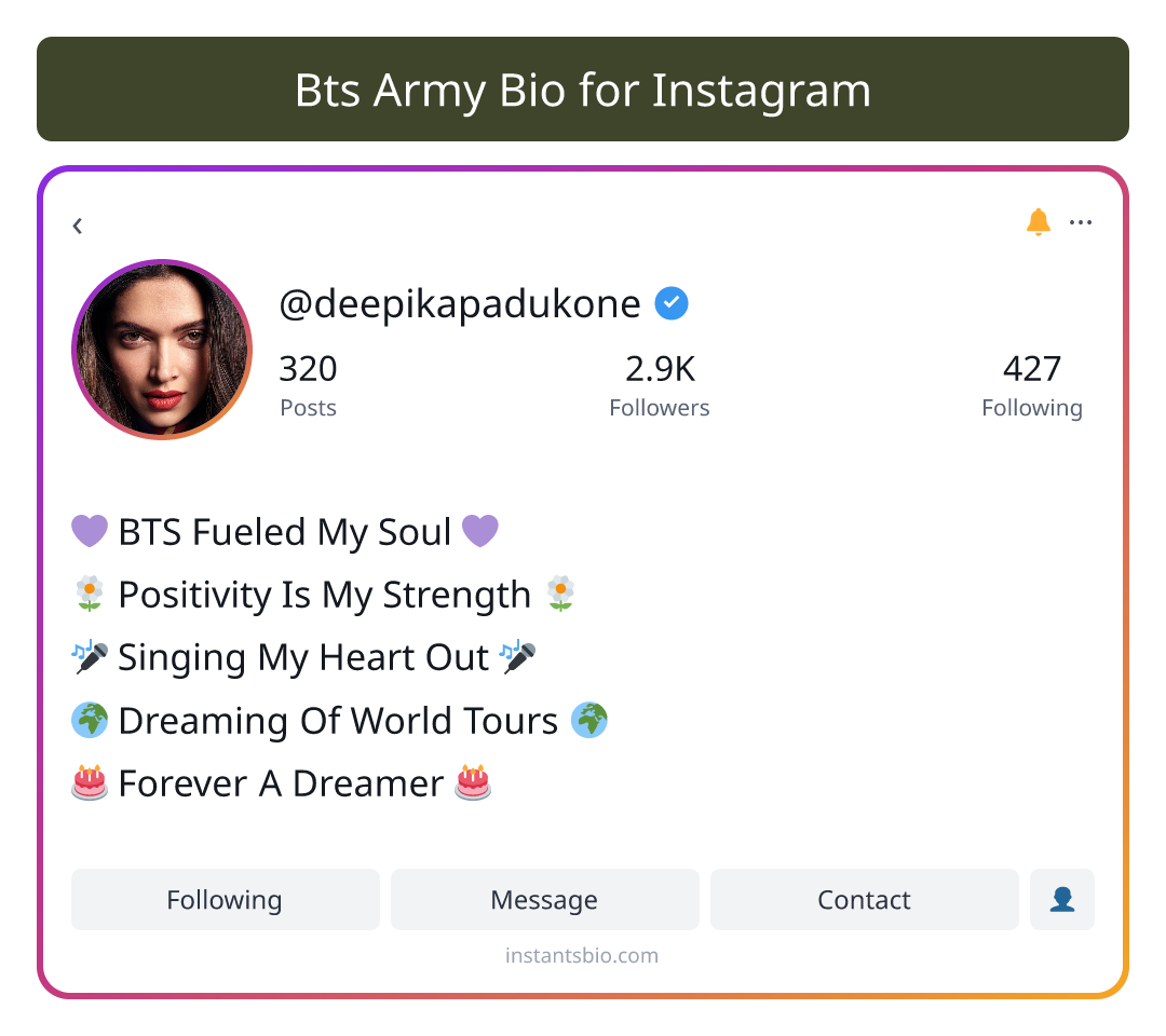 Bts Army Bio for Instagram