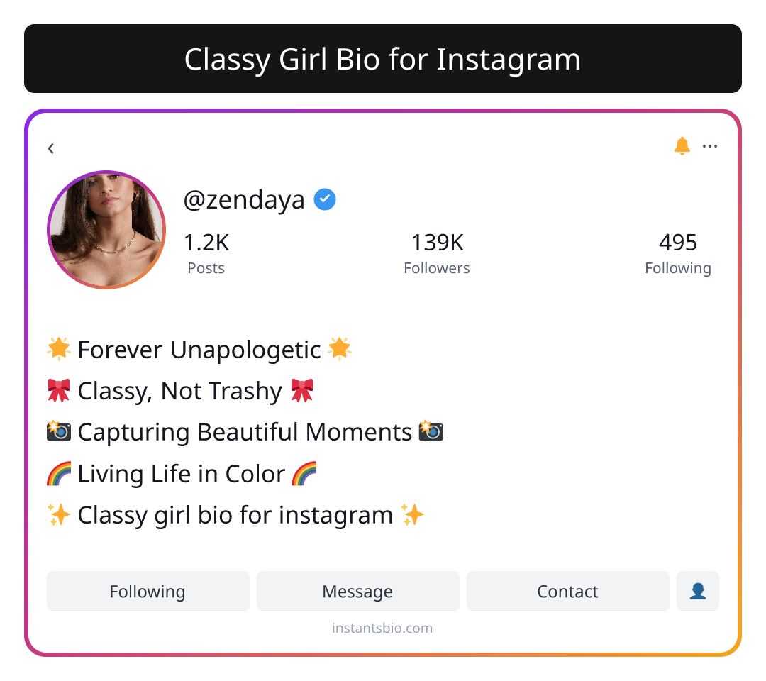 Classy Girl Bio for Instagram