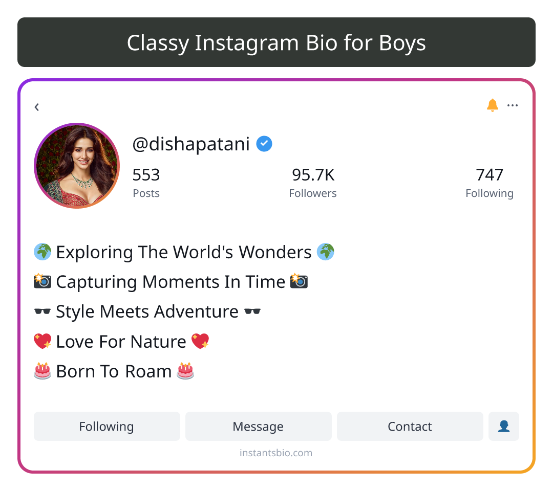Classy Instagram Bio for Boys