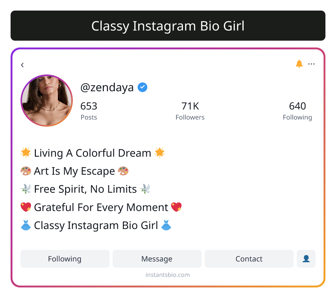 Classy Instagram Bio Girl