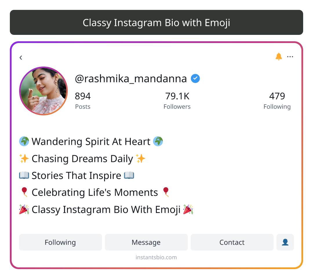 Classy Instagram Bio with Emoji