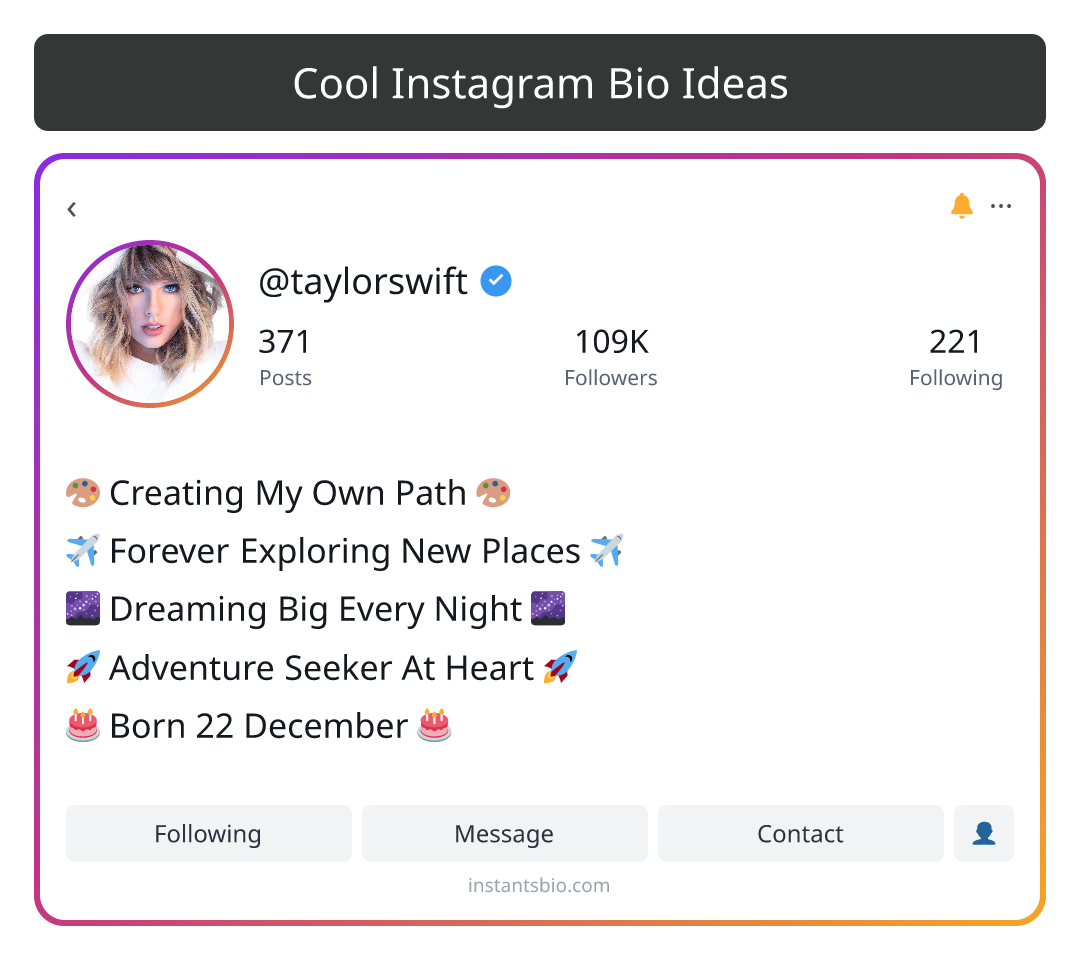 Cool Instagram Bio Ideas