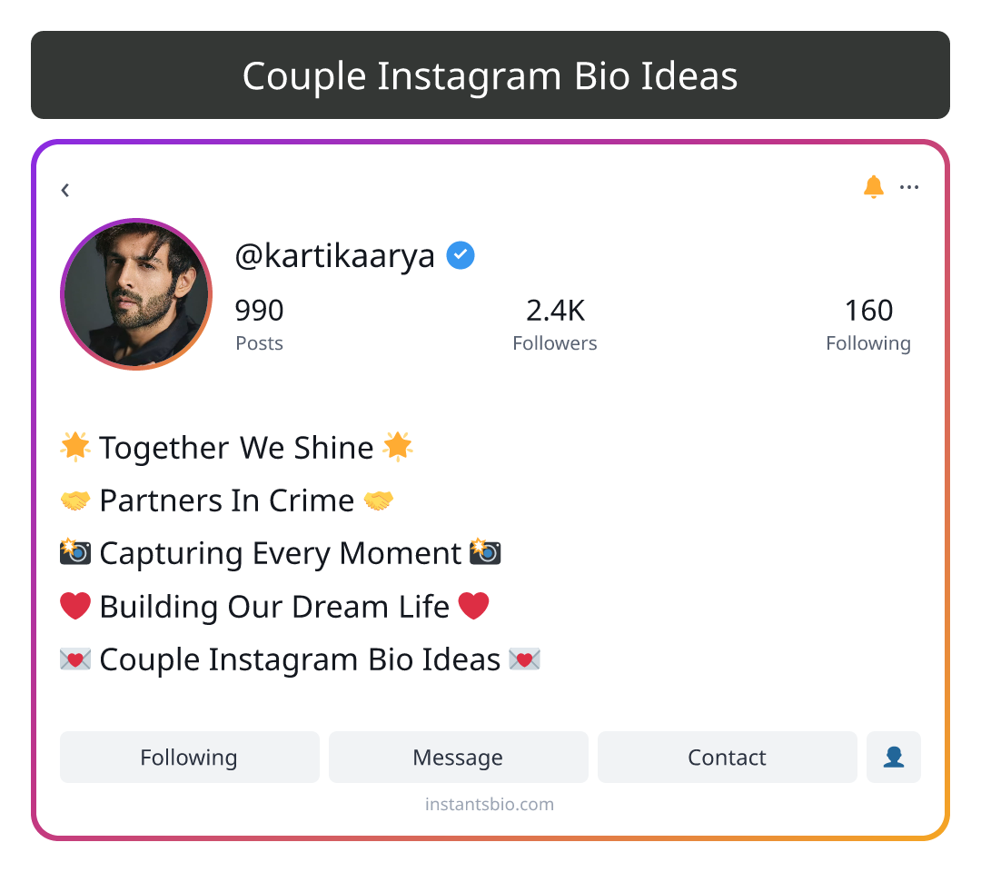 Couple Instagram Bio Ideas
