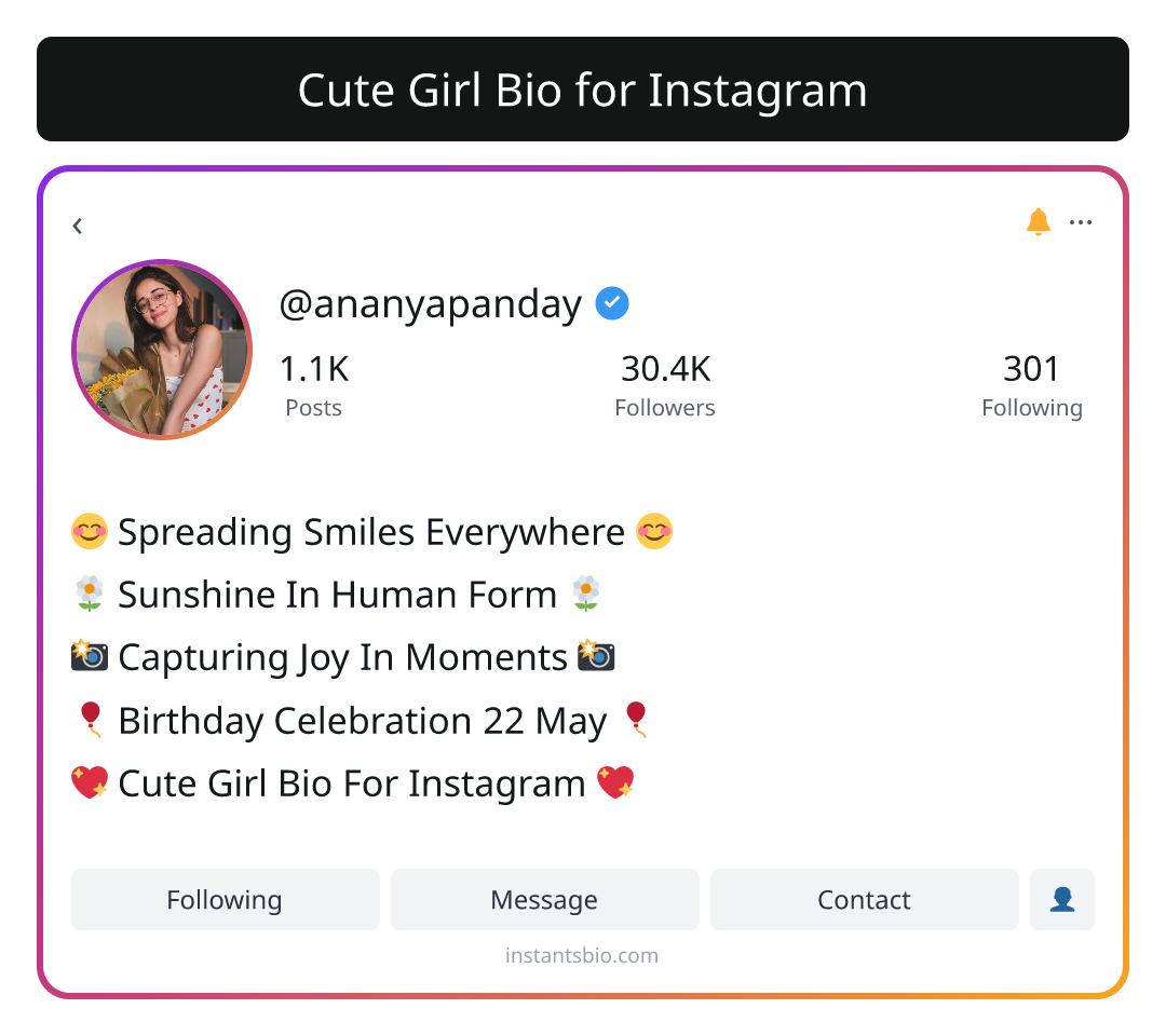 Cute Girl Bio for Instagram