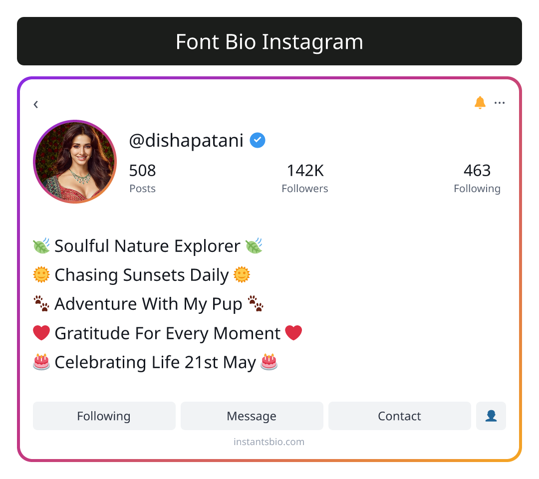 Font Bio Instagram