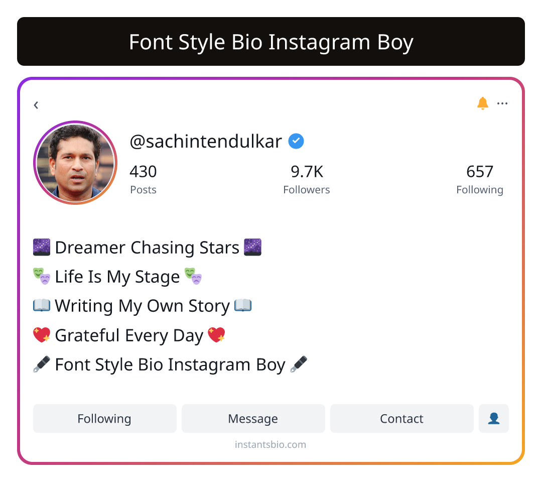 Font Style Bio Instagram Boy