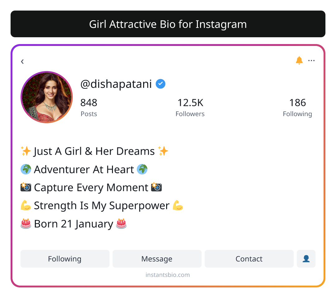 Girl Attractive Bio for Instagram - girl bio for instagram