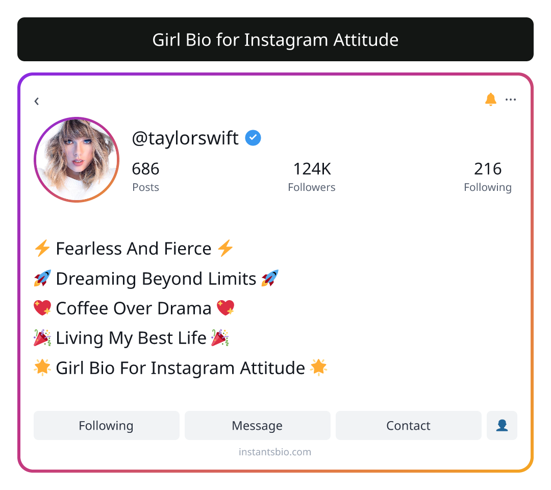 Girl Bio for Instagram Attitude