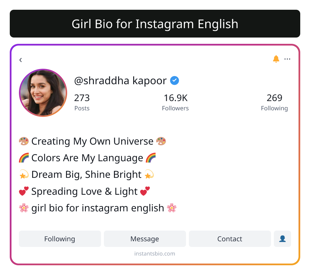 Girl Bio for Instagram English