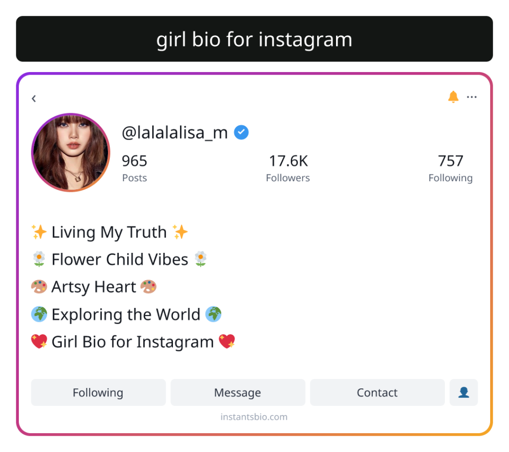 girl bio for instagram