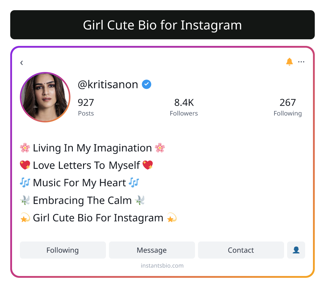 Girl Cute Bio for Instagram - girl bio for instagram