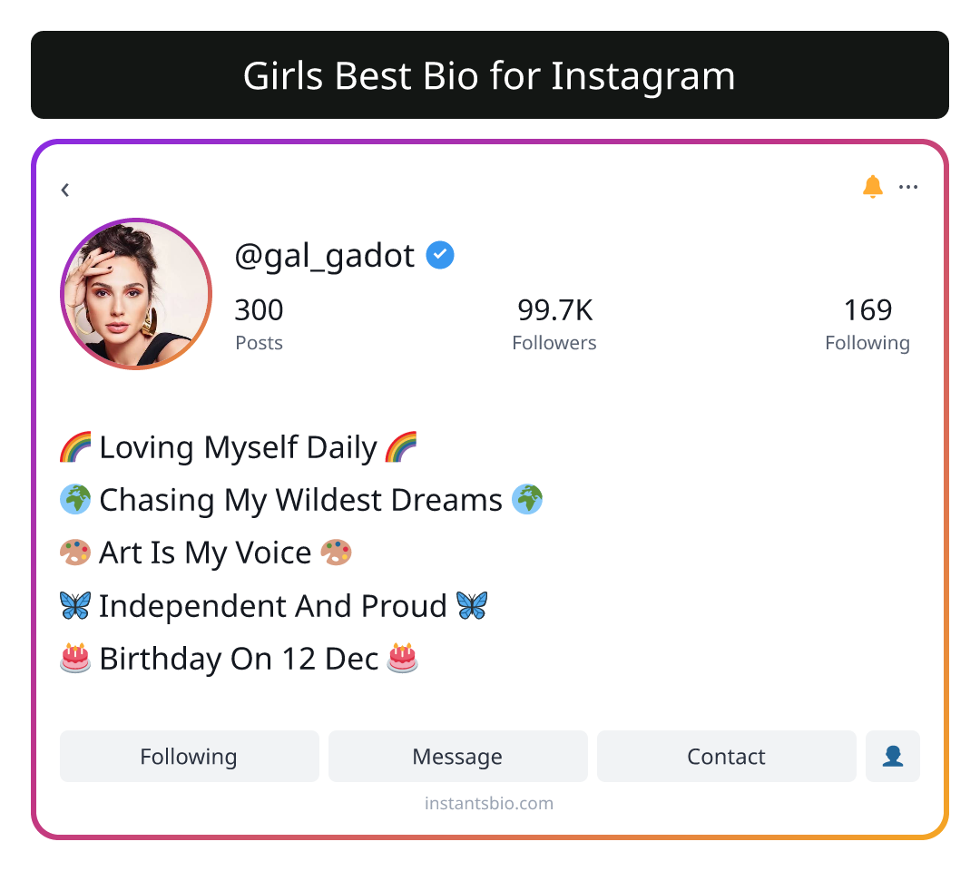 Girls Best Bio for Instagram - girl bio for instagram