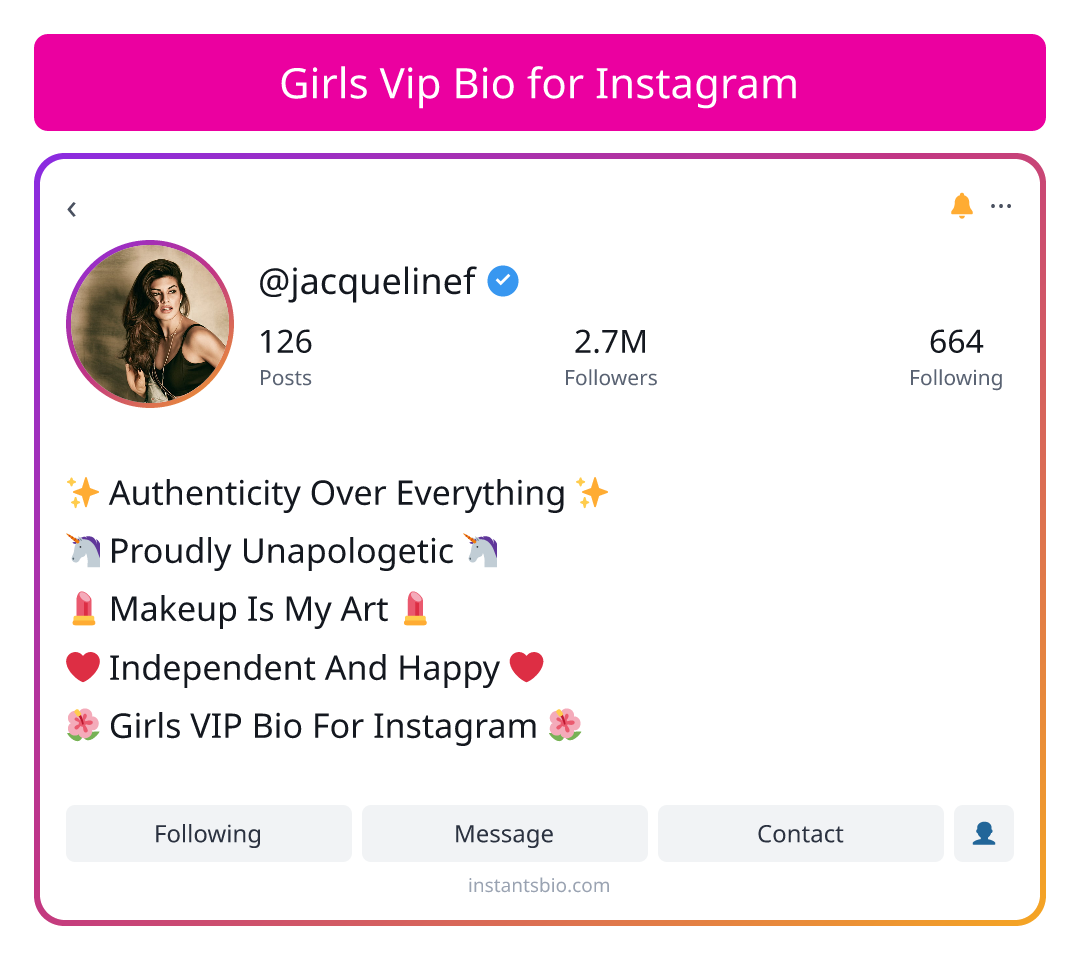 Girls Vip Bio for Instagram
