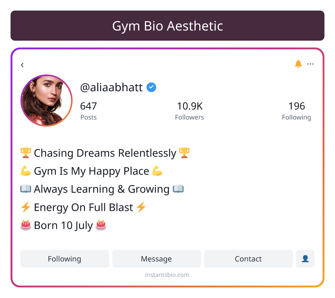 Gym Bio Aesthetic