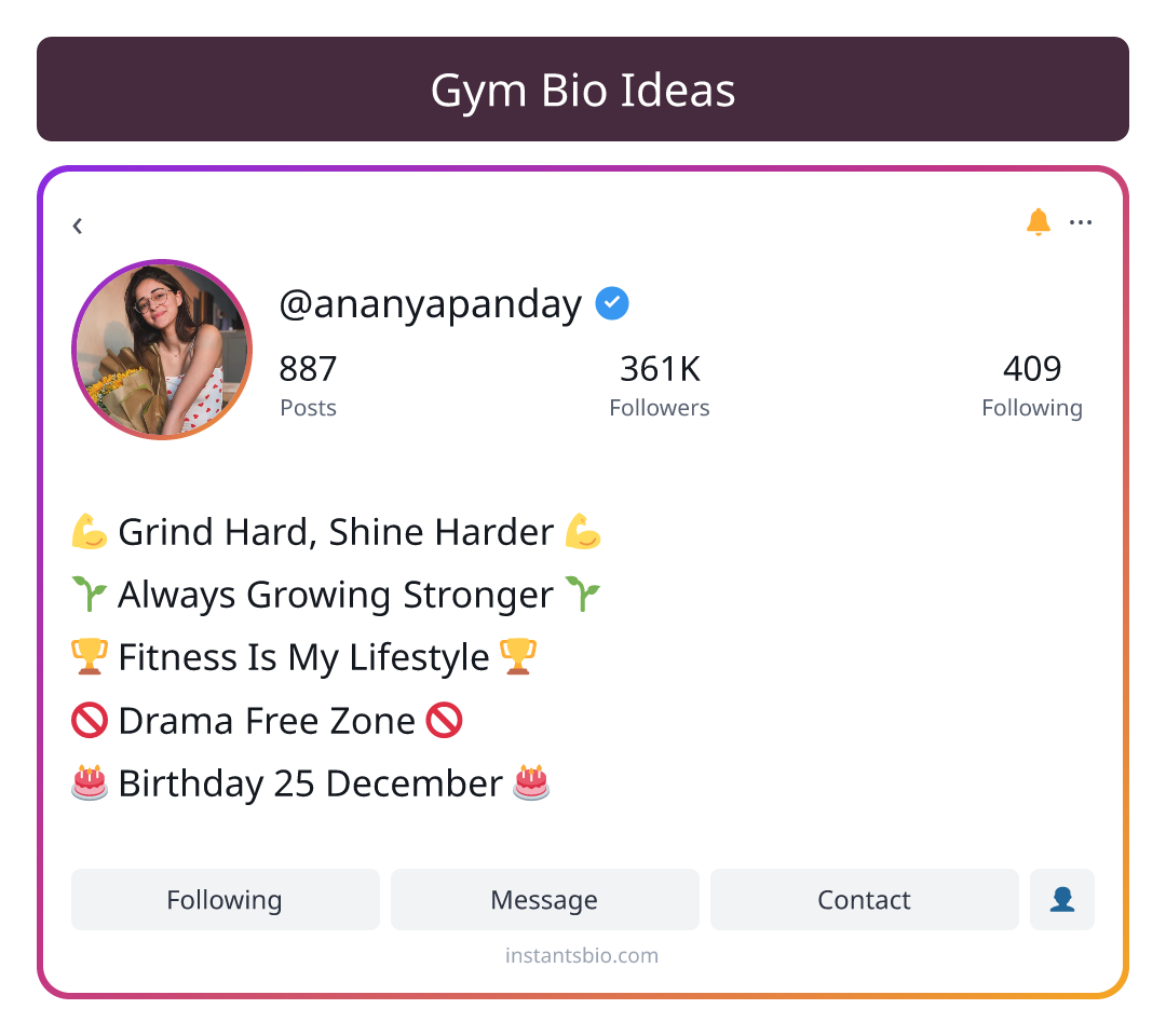Gym Bio Ideas