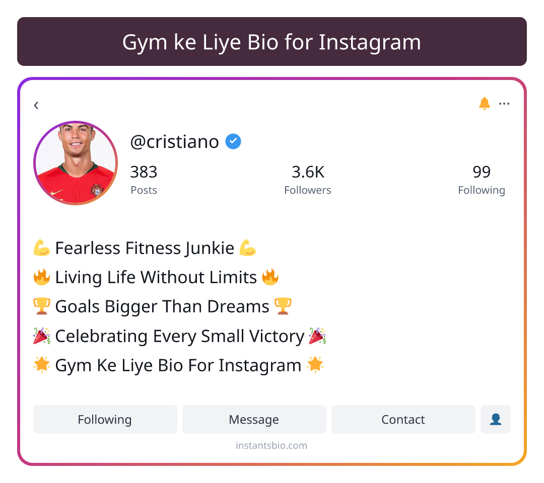 Gym ke Liye Bio for Instagram - gym bio