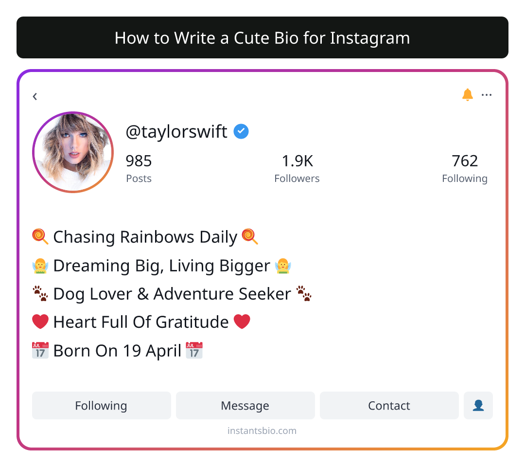 How to Write a Cute Bio for Instagram - how to write a bio for instagram