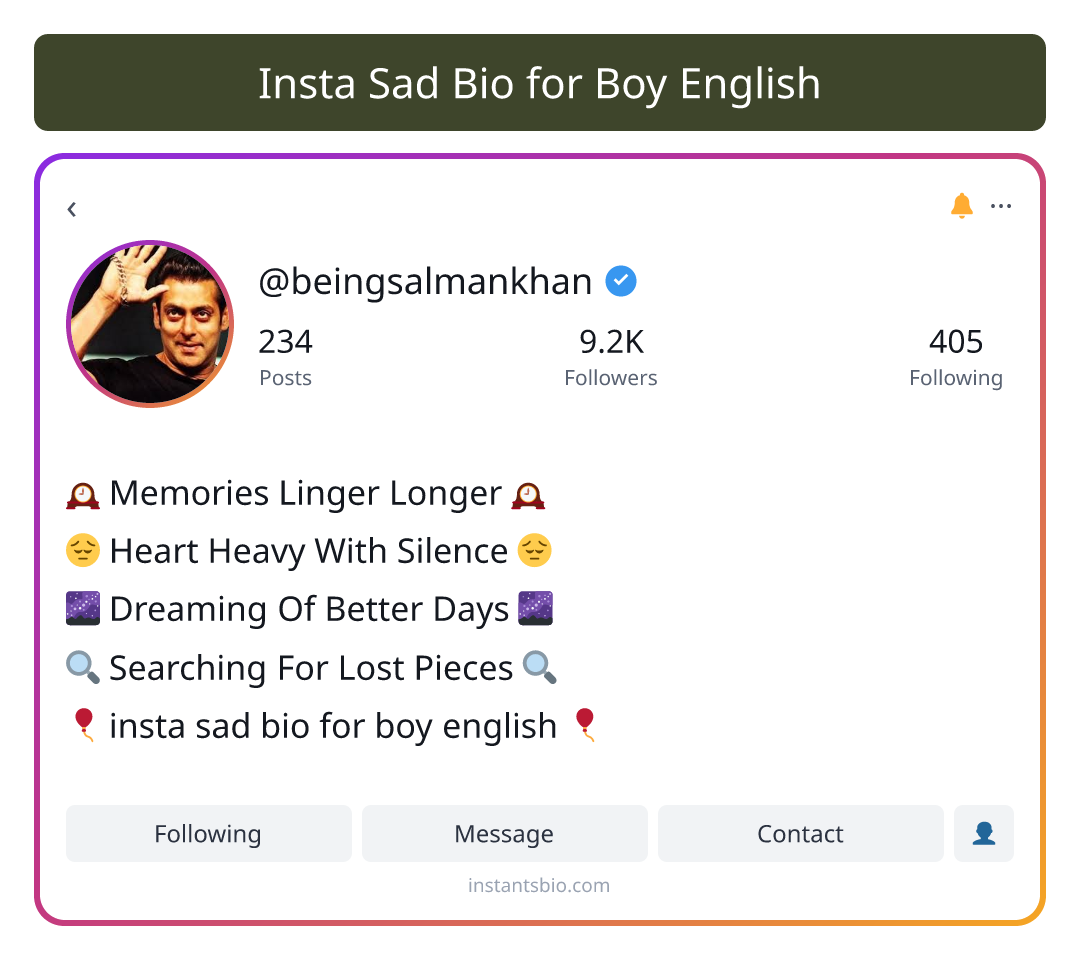 Insta Sad Bio for Boy English