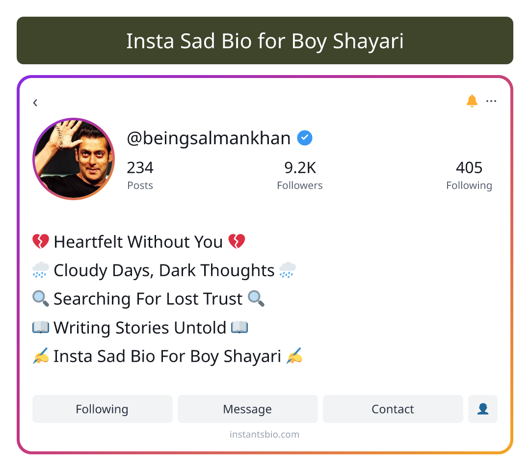 Insta Sad Bio for Boy Shayari