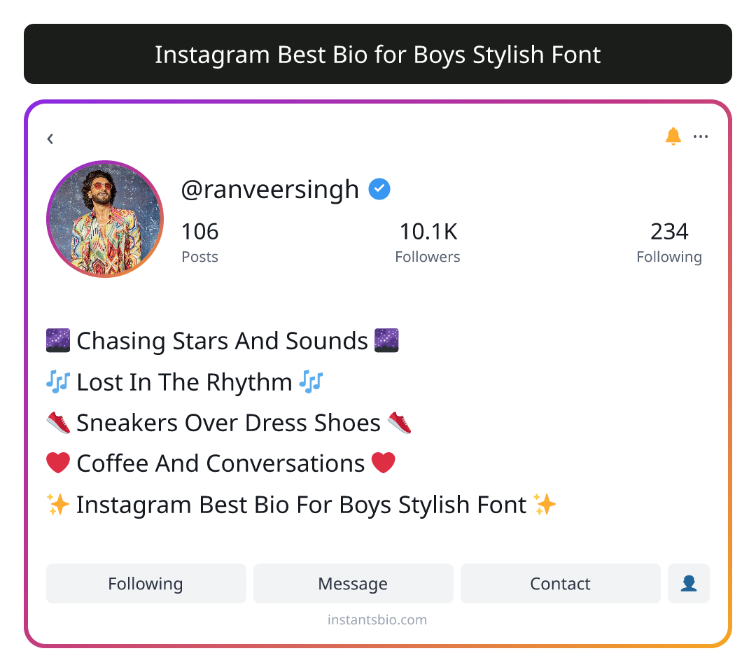 Instagram Best Bio for Boys Stylish Font - instagram bio for boys stylish font