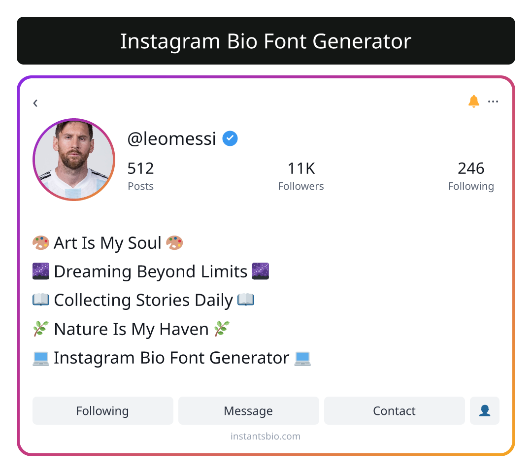 Instagram Bio Font Generator