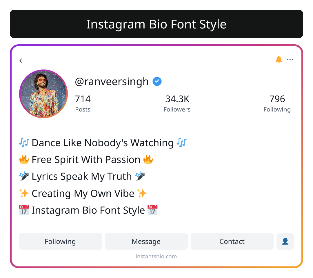 Instagram Bio Font Style
