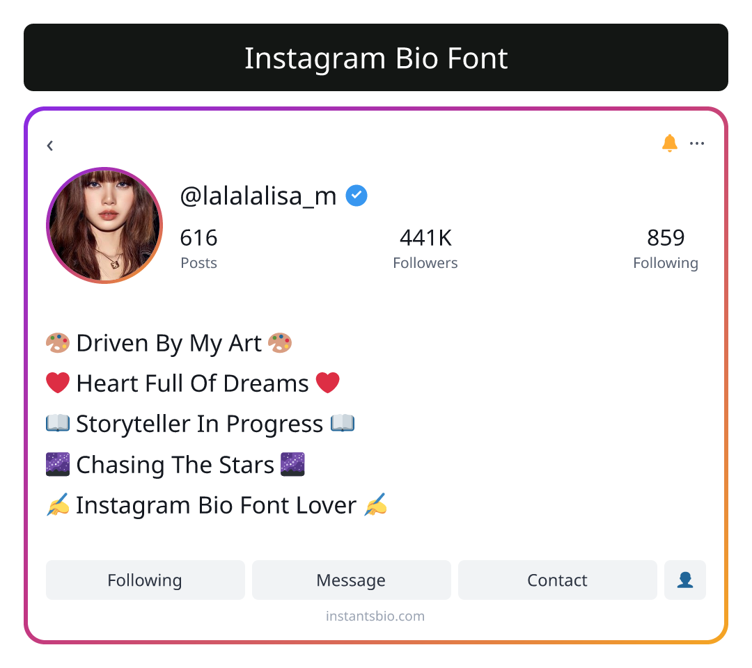 Instagram Bio Font