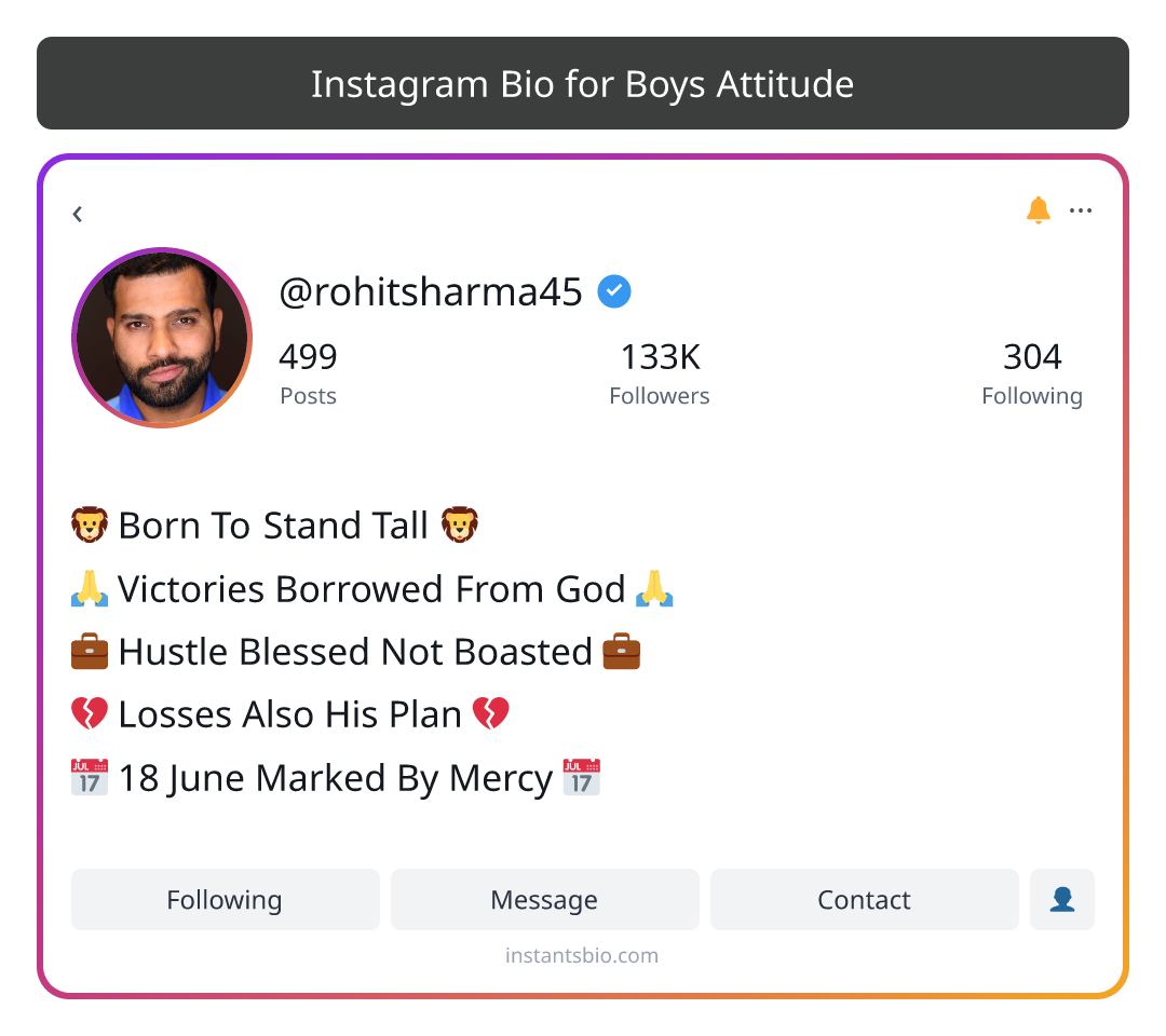Instagram Bio for Boys Attitude